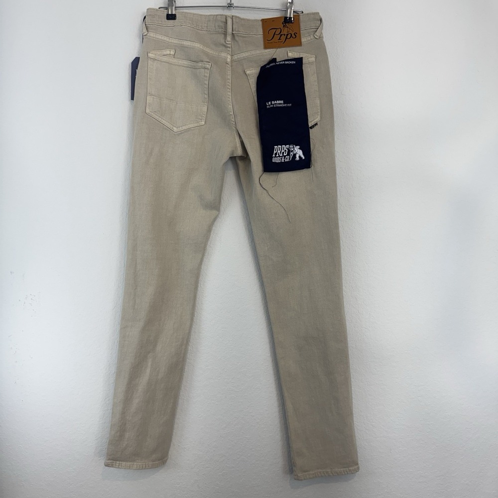 NEWβ PRPS Jeans Le Sabre Japanese Denim Slim Straight Fit Beige Men 30x32 preppy